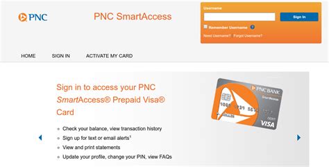 pnc smart access prepaid visa card login|pnc bank prepaid visa.